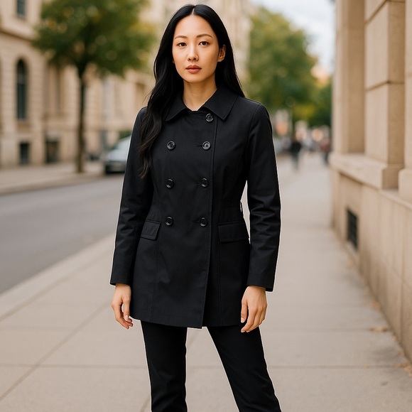 Classic Louis Vuitton Mackintosh Black Double-Breasted Women's Trench Coat - Picture 3 of 10